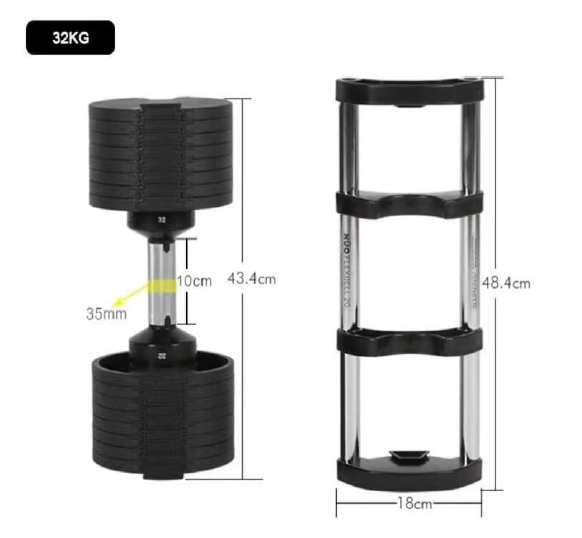 32 KGS Adjustable Dumbbell (Single Unit)