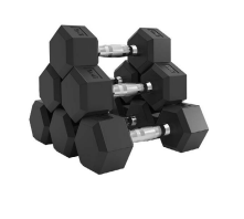 Hexagonal Rubber Incased Dumbbells 50 to 100 Kgs